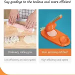 2in1 Dumpling Skin Chapati Maker Press Machine Wrapper Mould Handle Tools Pastry – Orange Red