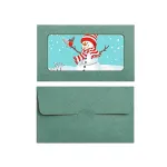 100PCS Small Kraft Paper Envelopes With Clear Window Self Seal Card Mailers - Green