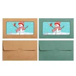 100PCS Small Kraft Paper Envelopes With Clear Window Self Seal Card Mailers – Green