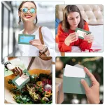 100PCS Small Kraft Paper Envelopes With Clear Window Self Seal Card Mailers – Green