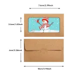 100PCS Small Kraft Paper Envelopes With Clear Window Self Seal Card Mailers – Green
