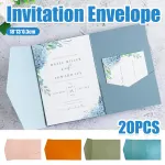 20PCS 3D Tri-Fold Holiday Wedding Invitation Envelope Greeting Cards Aesthetic – Pink