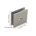 Shower Glass Clip Single Hole Square Bracket Partition Bathroom Accessories – Nickel