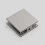 Shower Glass Clip Single Hole Square Bracket Partition Bathroom Accessories – Nickel