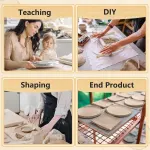 10-Piece Wooden Pottery Clay Rolling Stick Set, 34 cm, Mixed Thicknesses