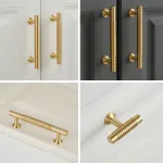 6 Sizes Gold Cabinet Door Handle Light Luxury Bronze Pull for Wardrobe Drawer – 160mm-Hole Distance