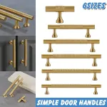 6 Sizes Gold Cabinet Door Handle Light Luxury Bronze Pull for Wardrobe Drawer – 192mm-Hole Distance