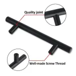 5pcs Silver Kitchen Cabinet Door Handles Stainless Steel Door Drawer Pull T Bar – 127mm/76mm