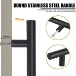 5pcs Silver Kitchen Cabinet Door Handles Stainless Steel Door Drawer Pull T Bar – 127mm/76mm