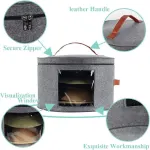 1-Piece Grey Felt Hat and Clothing Storage Case