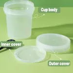 50pcs Dessert Packing Boxes 300ml 500ml Clear Takeout Cup Containers for Cake – 500ml