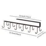 2-Piece Black Under-Shelf Cup Holder Rack Set