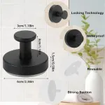 2/4PCS Suction Cup Hook Wall Vacuum Hanger No Drill Coat Hat Holder for Bathroom – Black-4pcs