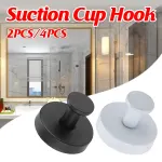 2/4PCS Suction Cup Hook Wall Vacuum Hanger No Drill Coat Hat Holder for Bathroom – Black-4pcs