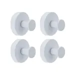 2/4PCS Suction Cup Hook Wall Vacuum Hanger No Drill Coat Hat Holder for Bathroom - White-4pcs