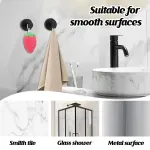 2/4PCS Suction Cup Hook Wall Vacuum Hanger No Drill Coat Hat Holder for Bathroom – White-4pcs