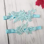 4-Piece Blue Lace Bridal Garter Set