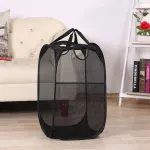2PCS Foldable Mesh Laundry Hampers with Handles and Pocket for Clothes Storage