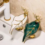 Soap Dish Holder Non-Stagnant Drainage Soap Box for Bathroom Kitchen Sink Home – White