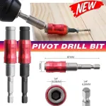 Pivot Drill Bit Holder Steel Impact Swivel Screw Adapter for Quick Bit Changes – Red – Red Black