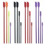 4X Silicone Mini Spatula Jar Scraper Scoop Tip Long Spatula Cosmetic Bottle B8A3 – Purple