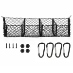 Trunk Cargo Net Bag Stereo Boot Storage Organiser SUV Pickup 4 Compartment 150cm