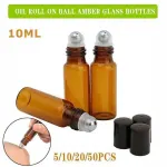 10Ml Roller Rollerball Perfume Essential Oil Roll On Ball Amber Glass Bottle – 50PCS