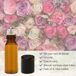 10Ml Roller Rollerball Perfume Essential Oil Roll On Ball Amber Glass Bottle – 50PCS