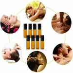 10Ml Roller Rollerball Perfume Essential Oil Roll On Ball Amber Glass Bottle – 50PCS