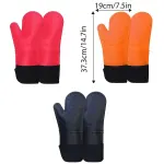 2pcs Insulated Oven Mitts Heat Resistant Gloves for Kitchen Household Use – Orange