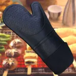 2pcs Insulated Oven Mitts Heat Resistant Gloves for Kitchen Household Use – Orange