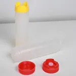 16oz Plastic Sauce Dispenser Bottles Large Capacity Double-ended Squeeze Bottles – Red