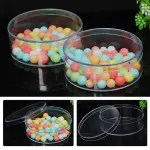 10pcs Clear Round Gift Boxes Plastic Candy Storage Containers for Party Favors – 15×6.5cm
