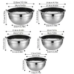 5-Bowl Nested Mixing Set with 5 Black Lids