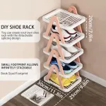 2/3 Tier Removable Shoe Rack Folding Storage Shelf Simple Space Saving Organizer – 2Tier-Blue