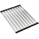 Kitchen Foldable Stainless Steel Dish Rack Drying Drainer Over Sink Drain Roll