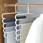 5pcs 5 Tier Trouser Rack Multifunctional Hanging Wardrobe Scarf Tie Hanger Set – Pink