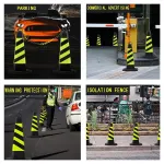 2PCS Rubber Traffic Cone Safety Cone Flexible for Construction