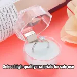 20pcs Acrylic Octagonal Jewelry Ring Earrings Box Transparent Display Cases – White