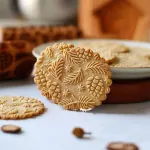Christmas Wooden Rolling Pin Engraved Pine Cone Leaf Pattern Baking Embossed