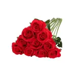 10pcs Artificial Silk Simulation Rose Flowers – Wedding Party Home Decorations – Red