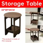 Double Layer Bedside Storage Table for Bedroom Living Room Nightstand Organizer