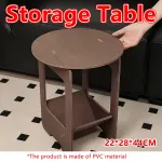 Double Layer Bedside Storage Table for Bedroom Living Room Nightstand Organizer
