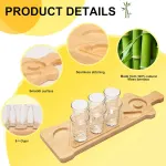 Bamboo Wine Glass and Condiment Rack Anti Slip Stable With Divided Compartments