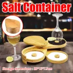 Bamboo Salt Jar Spice Container with Lid for Cooking Seasoning Storage Home Use