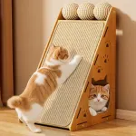 Vertical Wall Mounted Non Shedding Cat Scratcher Corrugated Paper Durable