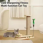 1-Piece Cat Scratching Post with Turntable Toy