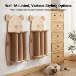 2Style Wood Wall-Mounted Natural Sisal Rope Cat Scratching Claw Grinding Pet Toy – Single Column Pink