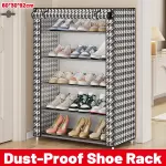 1-Piece Covered Multi-Tier Shoe Storage Rack