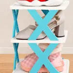 6/7 Tier Shoe Rack Space Saving Small Shoe Cabinet Storage Shelf Organizer – Blue-6 Layer